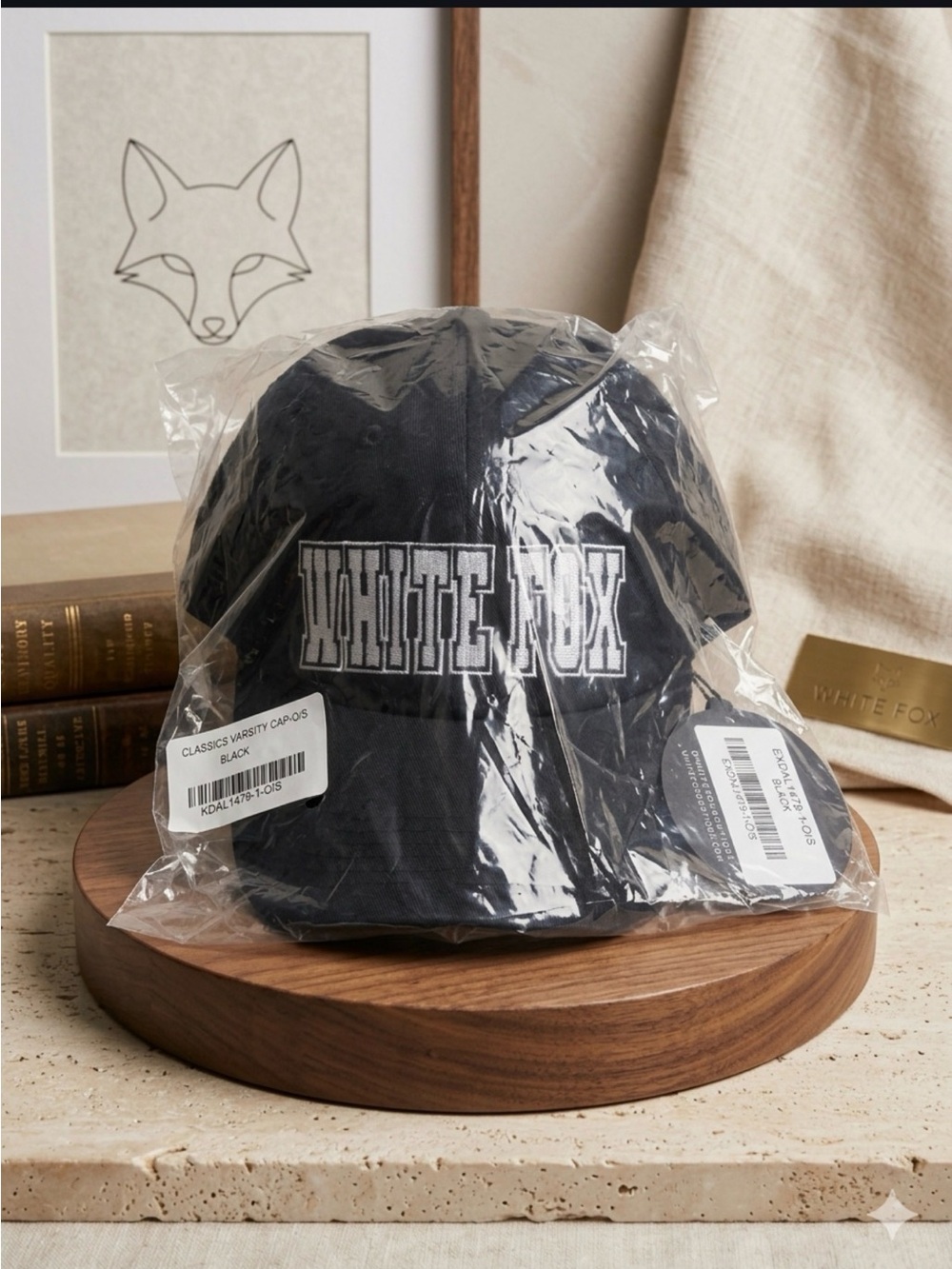 White Fox Boutique Classics Varsity Hat Black O/S NWT Rare
